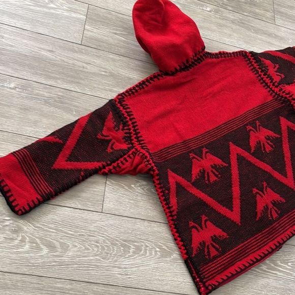 Hooded Tribal Boho Poncho Cardigan - Picture 14 of 17